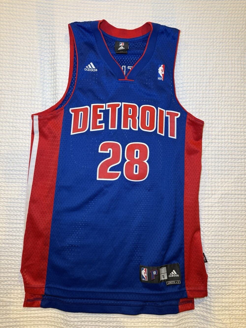 Arron Afflalo #28 Detroit Pistons Adidas NBA Jersey Men’s Small +2 Stitched 2008